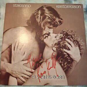 Autographed Signed A Star Is Born LP Kris Kristofferson Barbara Streisand
